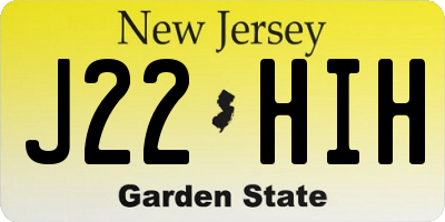 NJ license plate J22HIH