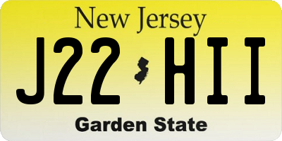 NJ license plate J22HII