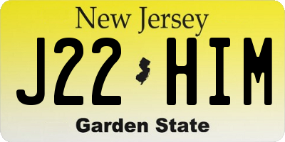 NJ license plate J22HIM