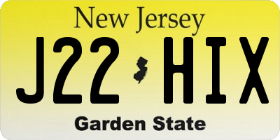NJ license plate J22HIX