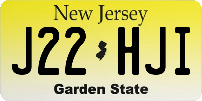 NJ license plate J22HJI