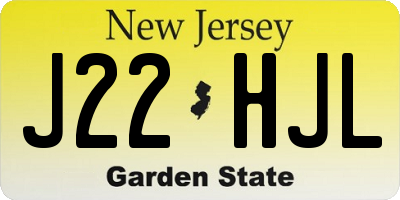 NJ license plate J22HJL