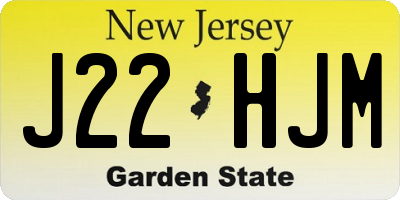 NJ license plate J22HJM