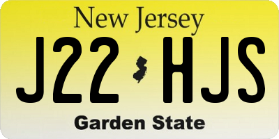 NJ license plate J22HJS