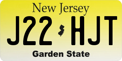 NJ license plate J22HJT
