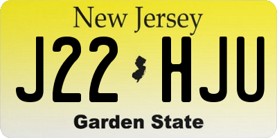 NJ license plate J22HJU