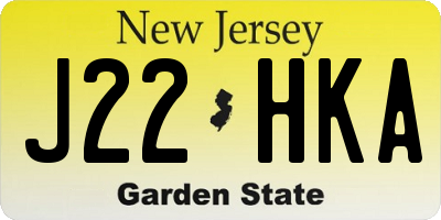 NJ license plate J22HKA