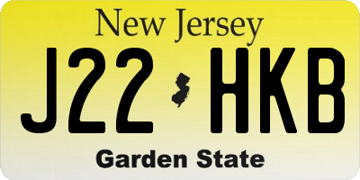 NJ license plate J22HKB