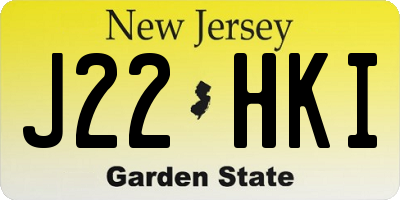 NJ license plate J22HKI