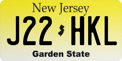 NJ license plate J22HKL