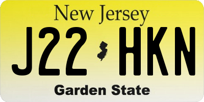 NJ license plate J22HKN