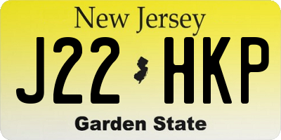 NJ license plate J22HKP