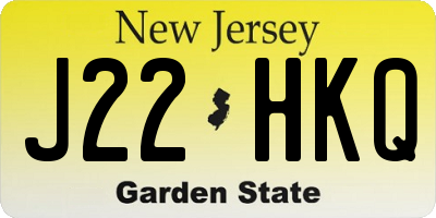 NJ license plate J22HKQ