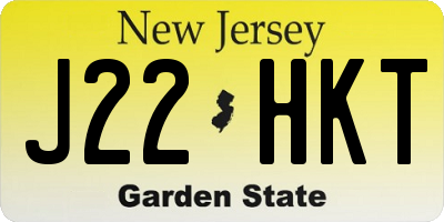NJ license plate J22HKT