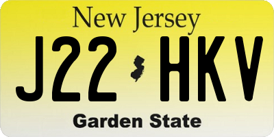 NJ license plate J22HKV