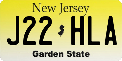 NJ license plate J22HLA