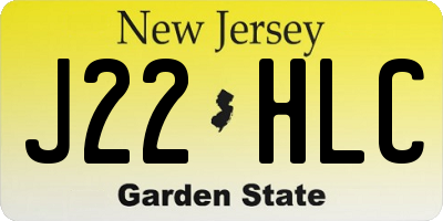 NJ license plate J22HLC