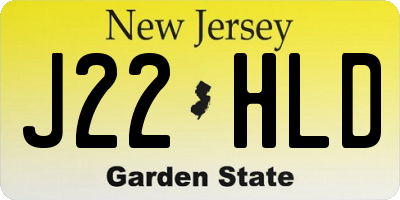NJ license plate J22HLD