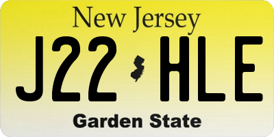 NJ license plate J22HLE