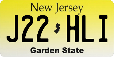NJ license plate J22HLI