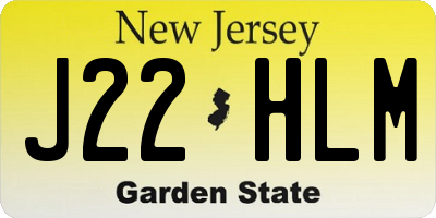NJ license plate J22HLM