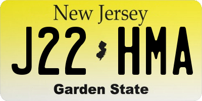 NJ license plate J22HMA