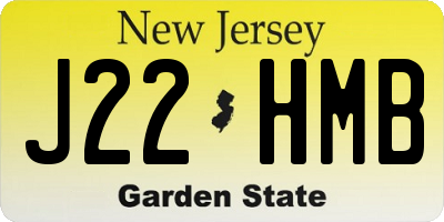 NJ license plate J22HMB