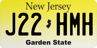 NJ license plate J22HMH