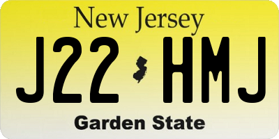 NJ license plate J22HMJ