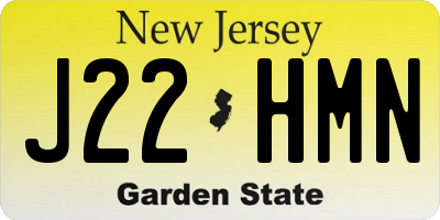 NJ license plate J22HMN
