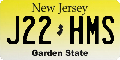 NJ license plate J22HMS