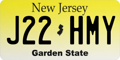 NJ license plate J22HMY