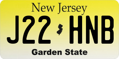 NJ license plate J22HNB