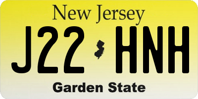 NJ license plate J22HNH