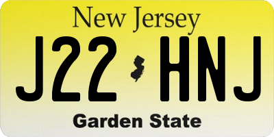 NJ license plate J22HNJ