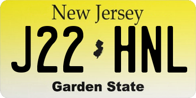 NJ license plate J22HNL