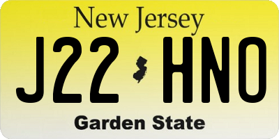 NJ license plate J22HNO