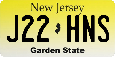 NJ license plate J22HNS
