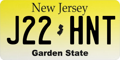 NJ license plate J22HNT