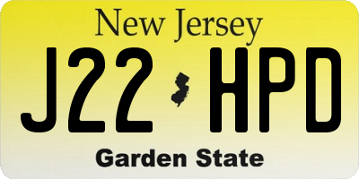 NJ license plate J22HPD