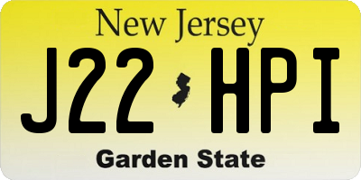 NJ license plate J22HPI