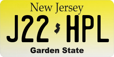 NJ license plate J22HPL