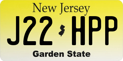 NJ license plate J22HPP