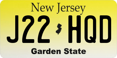 NJ license plate J22HQD
