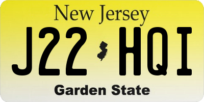 NJ license plate J22HQI