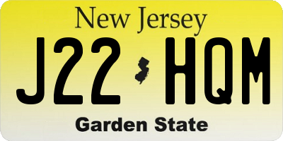 NJ license plate J22HQM