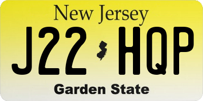 NJ license plate J22HQP