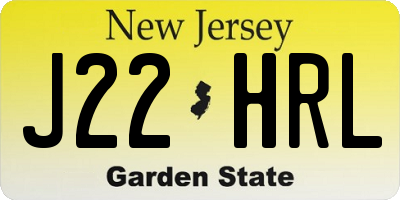 NJ license plate J22HRL