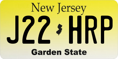 NJ license plate J22HRP