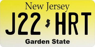 NJ license plate J22HRT